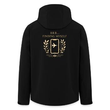 BRB… Auf der Suche nach mir - Recycelte Männer Softshell-Jacke von Stanley/Stella - Schwarz - Hinten - AI Model Male 185 light (185cm)