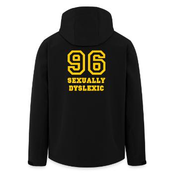 96 Sexuell dyslektisch - Recycelte Männer Softshell-Jacke von Stanley/Stella - Schwarz - Hinten - AI Model Male 185 light (185cm)