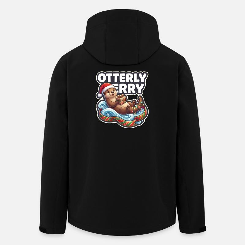 Otterly Merry Weihnachtsotter - Recycelte Männer Softshell-Jacke von Stanley/Stella - Schwarz