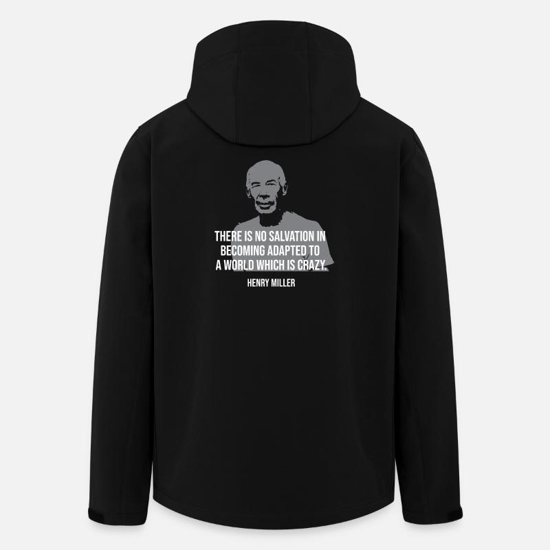 Henry Miller Zitat-Tee - Recycelte Männer Softshell-Jacke von Stanley/Stella - Schwarz