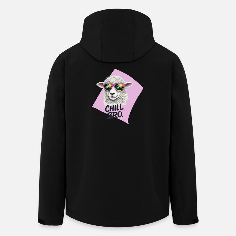 Chill Bro Schaf mit Sonnenbrille - Recycelte Männer Softshell-Jacke von Stanley/Stella - Schwarz