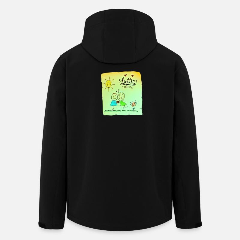 Gemeinsam Besser Zeichnung - Recycelte Männer Softshell-Jacke von Stanley/Stella - Schwarz