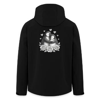Liebesduo Pinguin Rosen - Recycelte Männer Softshell-Jacke von Stanley/Stella - Schwarz - Hinten - AI Model Male 185 light (185cm)