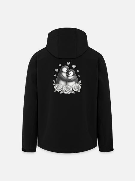 Love Duo Penguin Roses - Men’s Recycled Softshell Jacket by Stanley/Stella - black