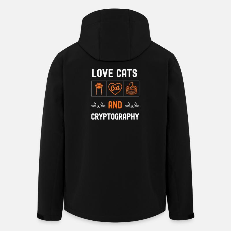Chats et cryptographie - Veste softshell homme en polyester recyclé Stanley/Stella - noir