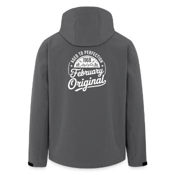 février 1968 – Légende des sommets et montagnes - Veste softshell homme en polyester recyclé Stanley/Stella - charbon - Dos - AI Model Male 185 light (185cm)