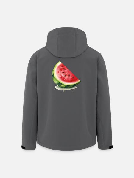 Tranche de pastèque à l’aquarelle - Veste softshell homme en polyester recyclé Stanley/Stella - noir