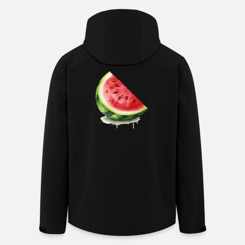 Tranche de pastèque à l’aquarelle - Veste softshell homme en polyester recyclé Stanley/Stella - noir