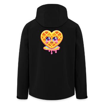 Kawaii Waffle Heart Colour Gloss - Men’s Recycled Softshell Jacket by Stanley/Stella - black - Back - AI Model Male 185 light (185cm)