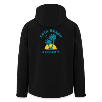 Kata Beach Phuket Palme Sonnenuntergang - Recycelte Männer Softshell-Jacke von Stanley/Stella - Schwarz - Hinten - AI Model Male 185 light (185cm)