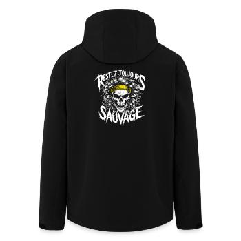 Restez Sauvage Toujours Skull - Recycelte Männer Softshell-Jacke von Stanley/Stella - Schwarz - Hinten - AI Model Male 185 light (185cm)