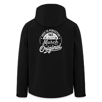 mars 1969 – Légende des sommets et montagnes - Veste softshell homme en polyester recyclé Stanley/Stella - noir - Dos - AI Model Male 185 light (185cm)