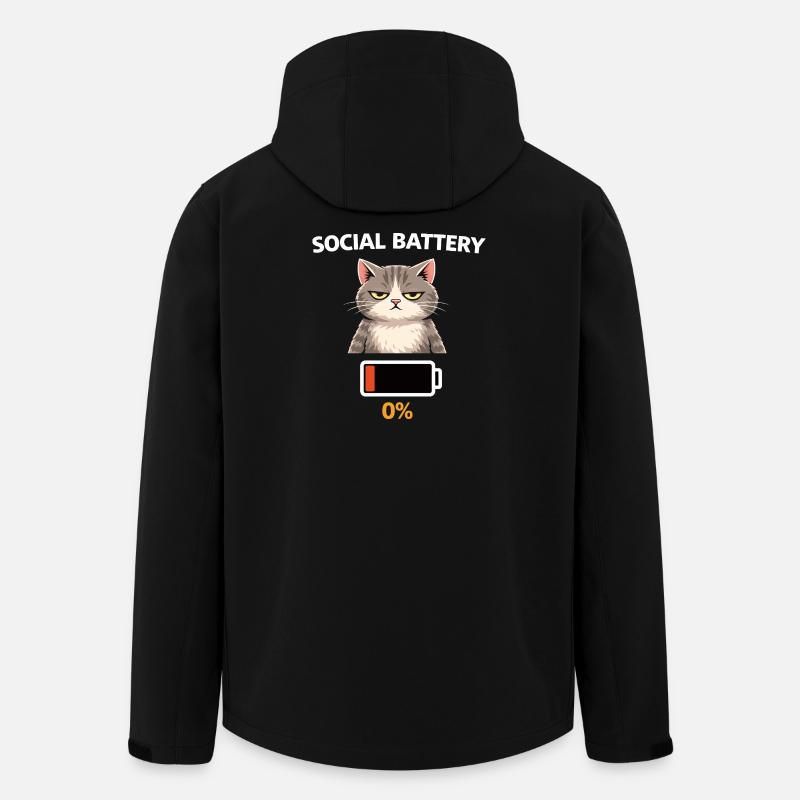 Low Social Battery Cat - Men’s Recycled Softshell Jacket by Stanley/Stella - black