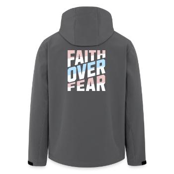 Faith Over Fear Pastell Christlich Inspirierend - Recycelte Männer Softshell-Jacke von Stanley/Stella - Anthrazit - Hinten - AI Model Male 185 light (185cm)