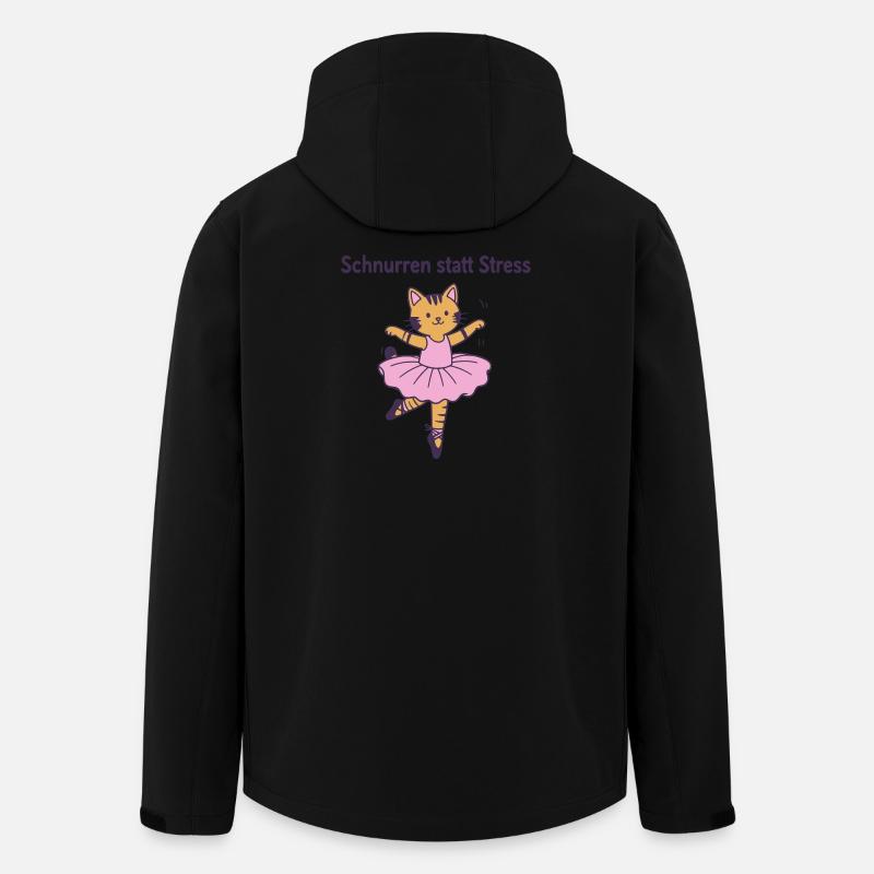 Schnurren statt Stress – Ballettkatze - Recycelte Männer Softshell-Jacke von Stanley/Stella - Schwarz