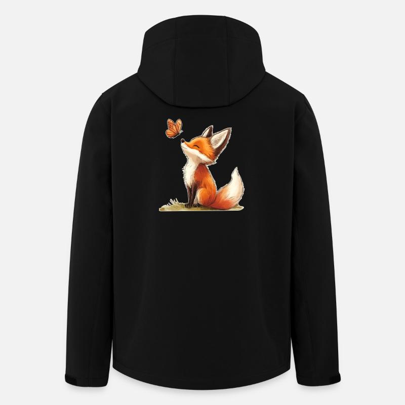 Renard avec papillon - Veste softshell homme en polyester recyclé Stanley/Stella - noir