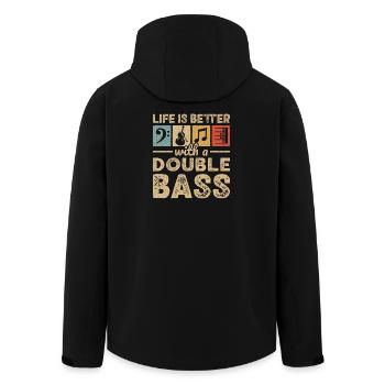 Kontrabassspieler Bassist Kontrabass - Recycelte Männer Softshell-Jacke von Stanley/Stella - Schwarz - Hinten - AI Model Male 185 light (185cm)