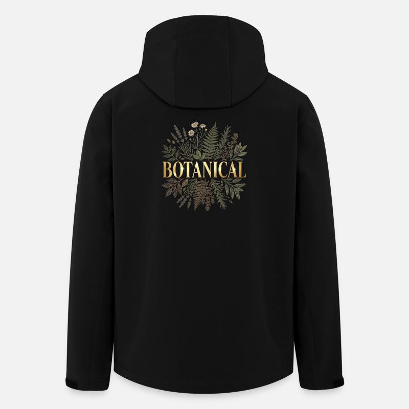 Golden Botanical - Recycelte Männer Softshell-Jacke von Stanley/Stella - Schwarz