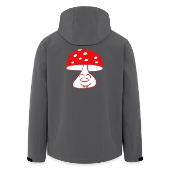 Mushroom funny funny funny - Men’s Recycled Softshell Jacket by Stanley/Stella - black - Back - AI Model Male 185 light (185cm)
