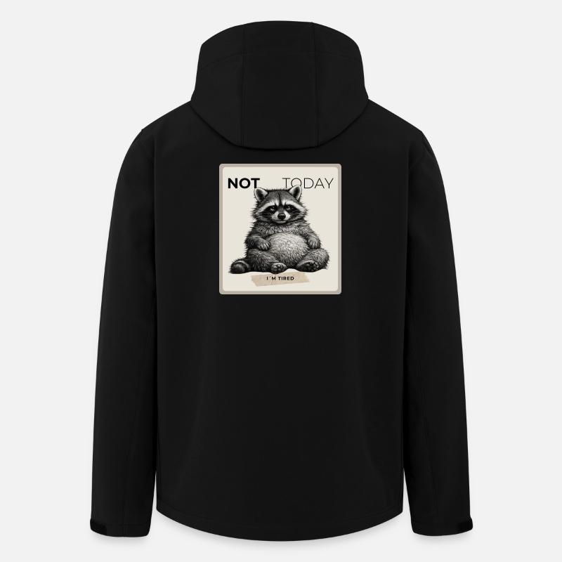 Not Today Funny Raccoon - Recycelte Männer Softshell-Jacke von Stanley/Stella - Schwarz