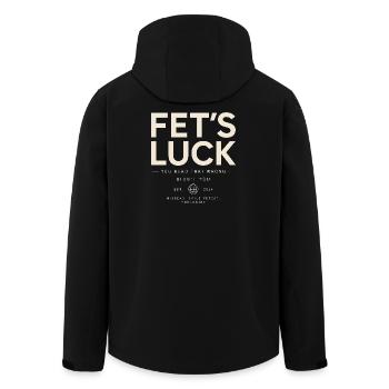 Fet's Luck Humor Saying Funny Funny Funny Sayings - Men’s Recycled Softshell Jacket by Stanley/Stella - black - Back - AI Model Male 185 light (185cm)
