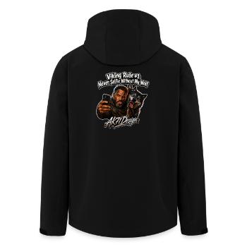 Selfie loup Viking Rule – Chemise drôle d’humour nordique ! - Veste softshell homme en polyester recyclé Stanley/Stella - noir - Dos - AI Model Male 185 light (185cm)