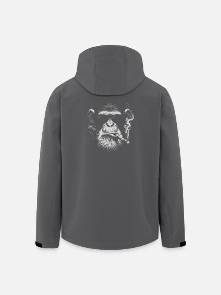 monkey smoking cigar - Men’s Recycled Softshell Jacket by Stanley/Stella - black