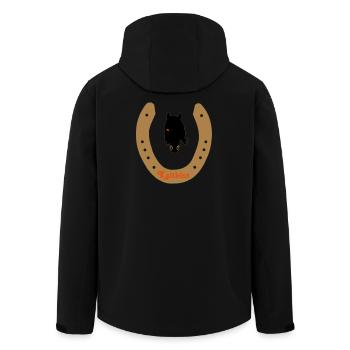 Horseshoe Friezes - Men’s Recycled Softshell Jacket by Stanley/Stella - black - Back - AI Model Male 185 light (185cm)