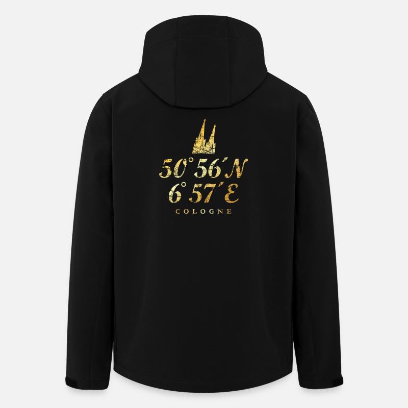 Köln Kölner Dom Koordinaten - Recycelte Männer Softshell-Jacke von Stanley/Stella - Schwarz