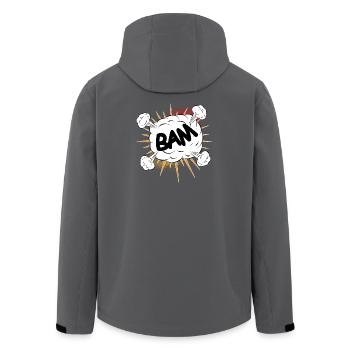 Bam comic fight cloud for your own texts & motifs - Men’s Recycled Softshell Jacket by Stanley/Stella - anthracite - Back - AI Model Male 185 light (185cm)