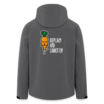 Funny yoga pun, Keep calm and carrot on - Men’s Recycled Softshell Jacket by Stanley/Stella - anthracite - Back - AI Model Male 185 light (185cm)