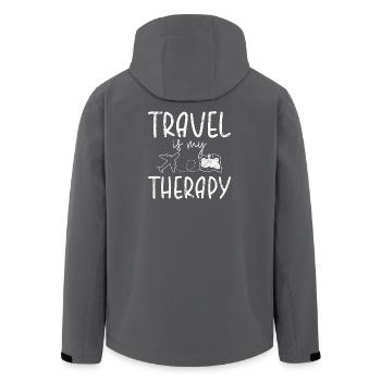 Reisen ist meine Therapie - Recycelte Männer Softshell-Jacke von Stanley/Stella - Anthrazit - Hinten - AI Model Male 185 light (185cm)