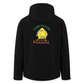 I like pickleball - Men’s Recycled Softshell Jacket by Stanley/Stella - black - Back - AI Model Male 185 light (185cm)