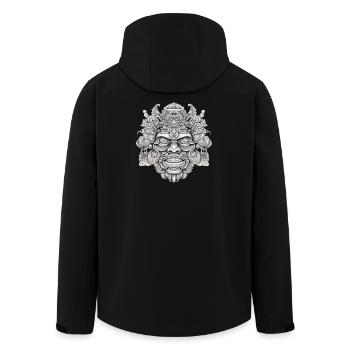 Tête psychédélique - Veste softshell homme en polyester recyclé Stanley/Stella - noir - Dos - AI Model Male 185 light (185cm)