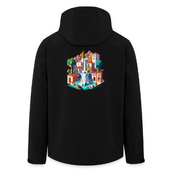 Place du village andalou - Veste softshell homme en polyester recyclé Stanley/Stella - noir - Dos - AI Model Male 185 light (185cm)