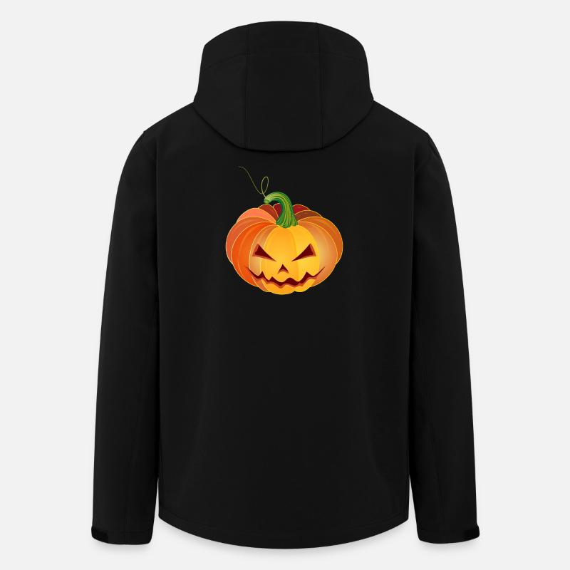 orange halloween pumpkin face - Men’s Recycled Softshell Jacket by Stanley/Stella - black