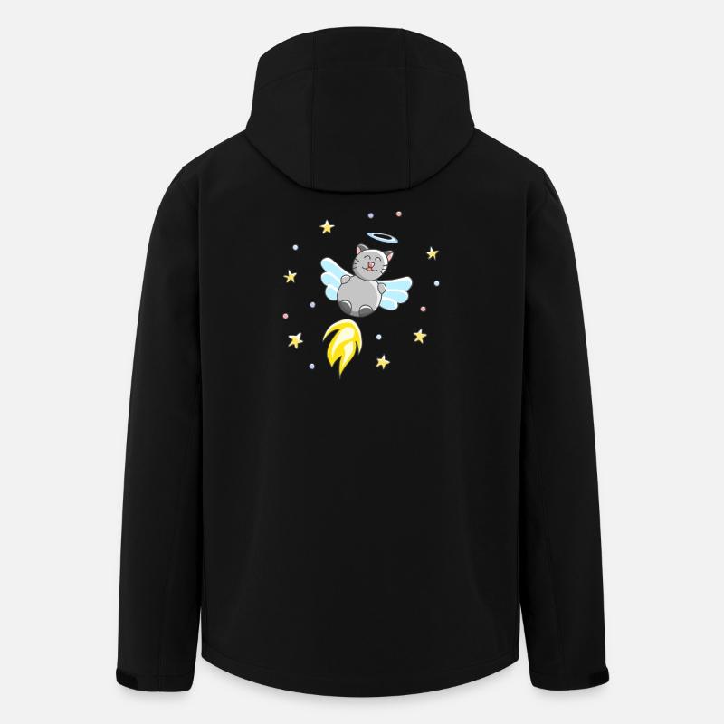 Ange - Motif mignon de chat - Veste softshell homme en polyester recyclé Stanley/Stella - noir