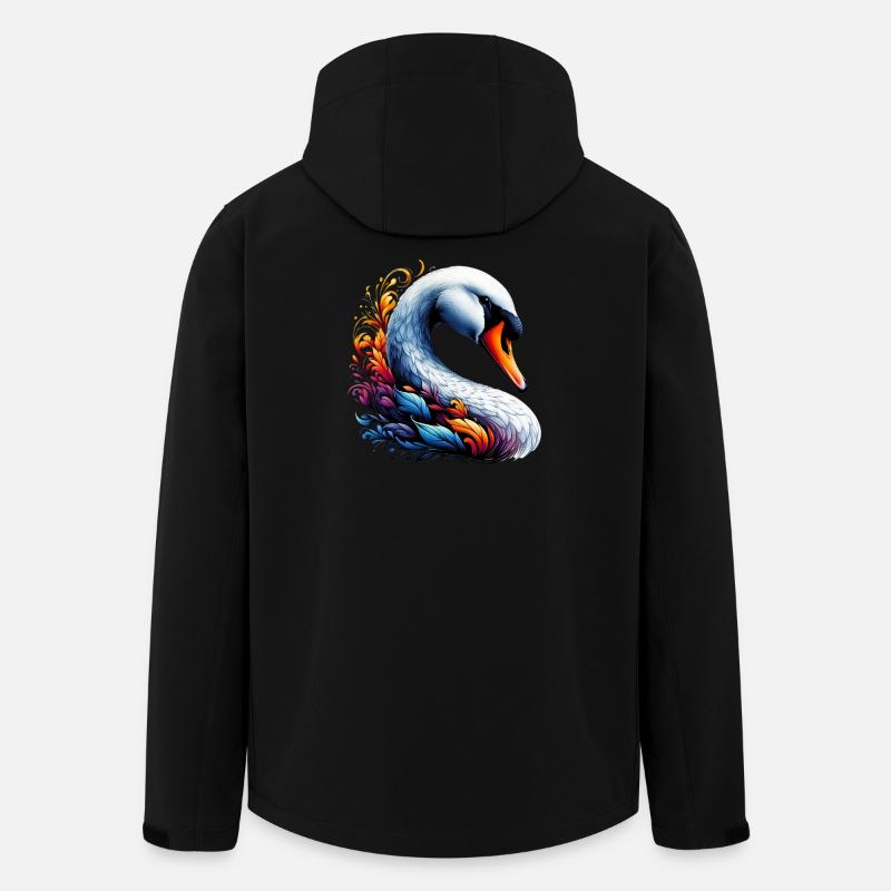 Schwan - Recycelte Männer Softshell-Jacke von Stanley/Stella - Schwarz