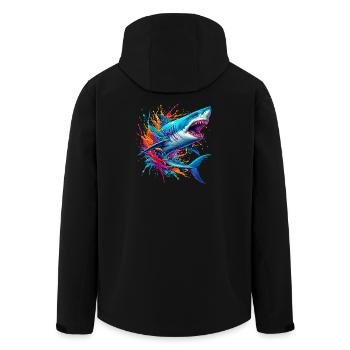 Shark - Men’s Recycled Softshell Jacket by Stanley/Stella - black - Back - AI Model Male 185 light (185cm)