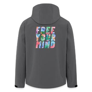 Free your mind - Recycelte Männer Softshell-Jacke von Stanley/Stella - Schwarz - Hinten - AI Model Male 185 light (185cm)