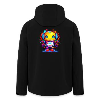 A Cute Robot - Men’s Recycled Softshell Jacket by Stanley/Stella - black - Back - AI Model Male 185 light (185cm)