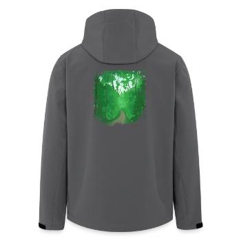 Waldweg mit ausgefranstem Rand - Recycelte Männer Softshell-Jacke von Stanley/Stella - Schwarz - Hinten - AI Model Male 185 light (185cm)