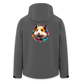 Hamster - Recycelte Männer Softshell-Jacke von Stanley/Stella - Schwarz - Hinten - AI Model Male 185 light (185cm)