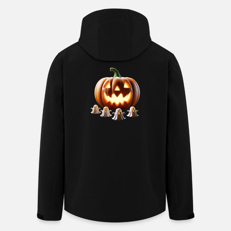 Fantômes de citrouille d’Halloween - Veste softshell homme en polyester recyclé Stanley/Stella - noir
