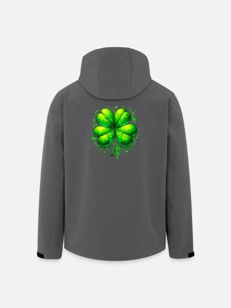 Four-leaf clover - Men’s Recycled Softshell Jacket by Stanley/Stella - black
