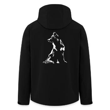 Australian Shepherd Silhouette Aussie Wilsigns - Men’s Recycled Softshell Jacket by Stanley/Stella - black - Back - AI Model Male 185 light (185cm)