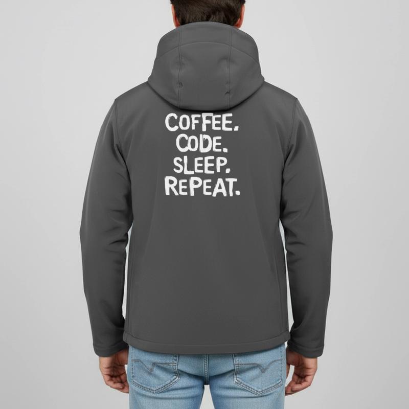 coffee code sleep - repeat programmer work Men’s Recycled Softshell Jacket by Stanley/Stella