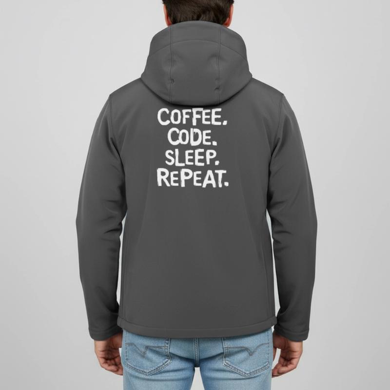 coffee code sleep - repeat Programmierer Arbeit Recycelte Männer Softshell-Jacke Discoverer von Stanley/Stella