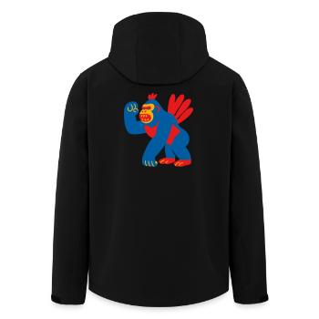 Popart Fantasy Gorilla - Recycelte Männer Softshell-Jacke von Stanley/Stella - Schwarz - Hinten - AI Model Male 185 light (185cm)
