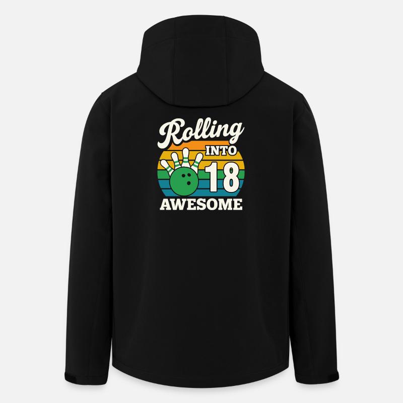 Retro Bowling 18th Birthday Celebration - Men’s Recycled Softshell Jacket by Stanley/Stella - black